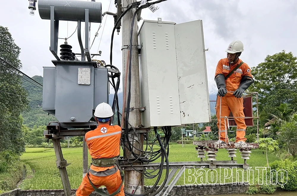 Điện lực Mai Châu khẩn trương xử lý sự cố cấp điện trở lại trong đêm