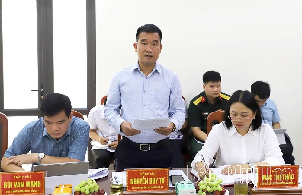 Thông qua dự thảo báo cáo giám sát đối với Đảng ủy các xã Toàn Thắng, Vân Sơn
