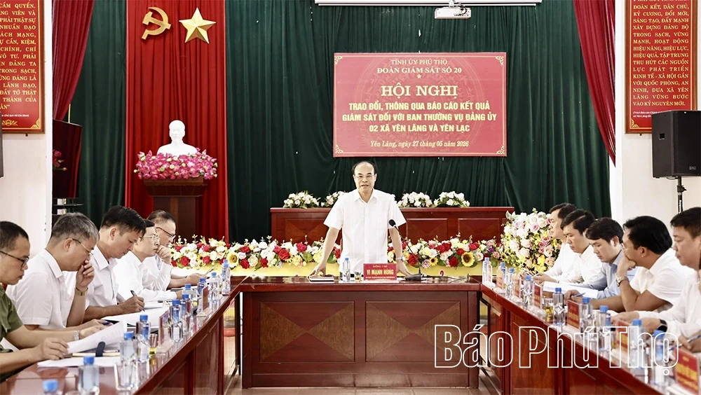 Thông qua dự thảo báo cáo kết quả giám sát đối với Ban Thường vụ Đảng ủy xã Yên Lãng và Yên Lạc