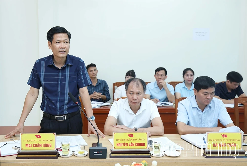 Thông qua dự thảo báo cáo giám sát đối với Ban Thường vụ Đảng ủy các xã Hoàng Cương, Chí Tiên, Liên Minh