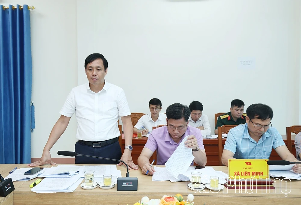 Thông qua dự thảo báo cáo giám sát đối với Ban Thường vụ Đảng ủy các xã Hoàng Cương, Chí Tiên, Liên Minh