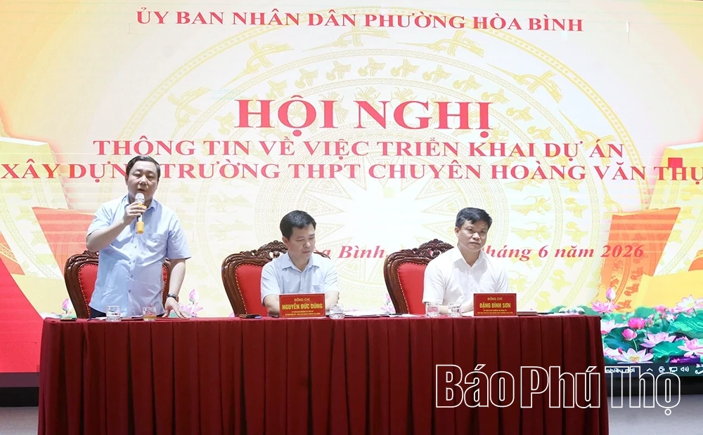 Thông tin đến người dân về việc triển khai dự án xây dựng Trường THPT Chuyên Hoàng Văn Thụ