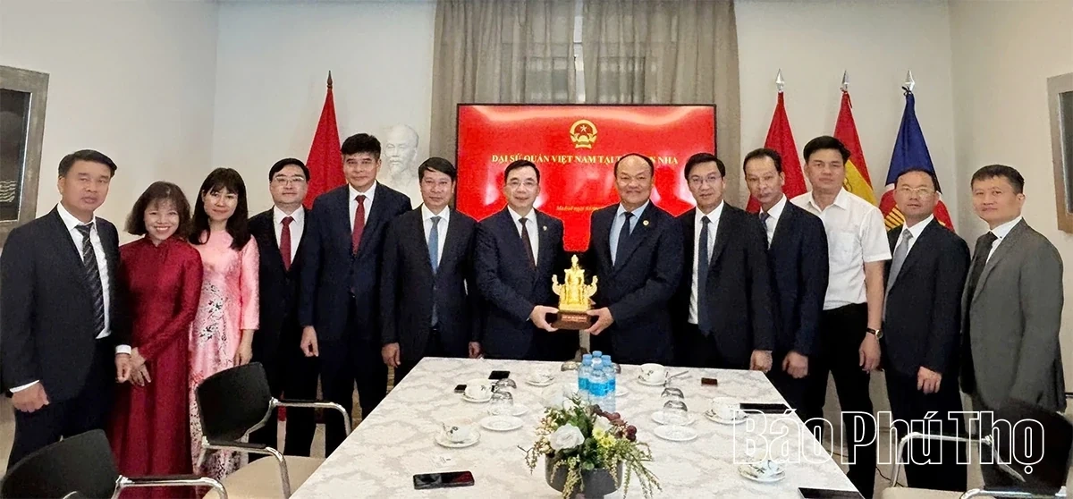 Phu Tho Provincial Delegation Visits and Holds Working Session with the Embassy of Vietnam in Spain