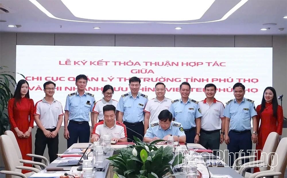 Chi cục Quản lý thị trường và Bưu chính Viettel Phú Thọ ký kết thoả thuận hợp tác