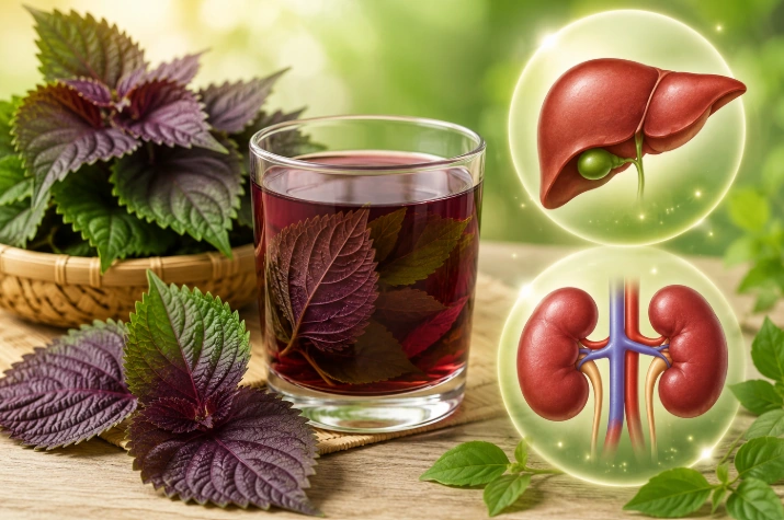 Uống nước lá tía tô mỗi ngày có ảnh hưởng đến gan và thận không?
