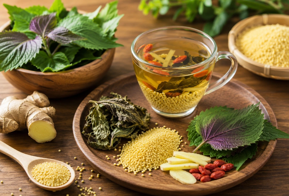 Công thức trà tía tô dưỡng sinh hỗ trợ tỳ vị trong mùa hè