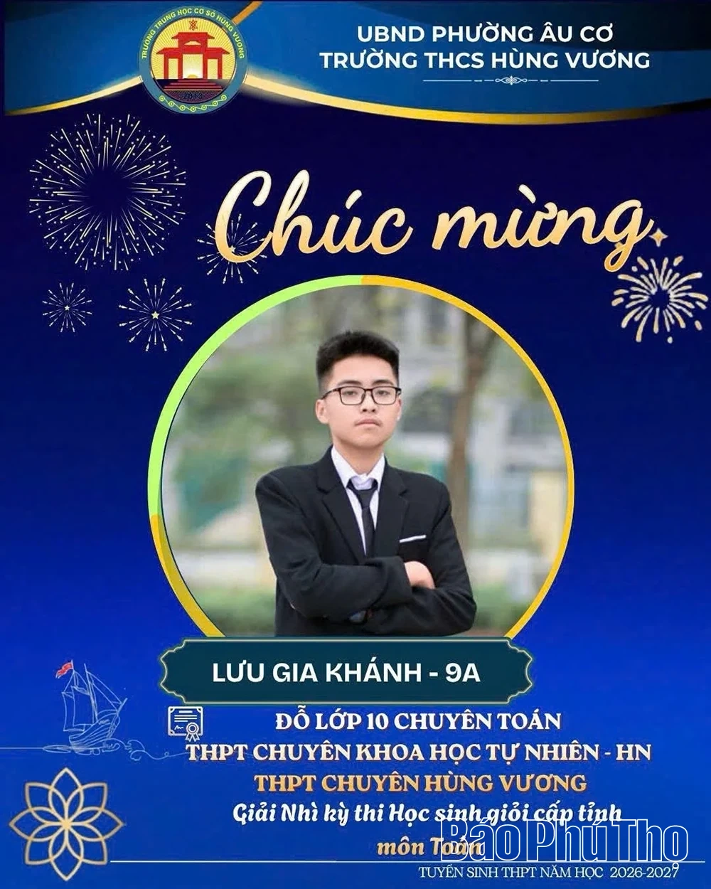 Trường THCS Hùng Vương có 41 học sinh trúng tuyển vào các lớp chuyên