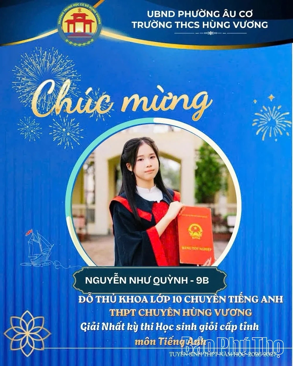 Trường THCS Hùng Vương có 41 học sinh trúng tuyển vào các lớp chuyên