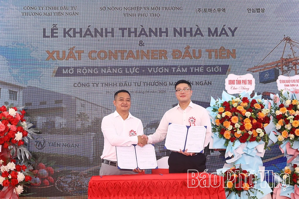 Khánh thành Nhà máy chế biến nông sản Tiến Ngân và xuất khẩu container hàng hóa đầu tiên