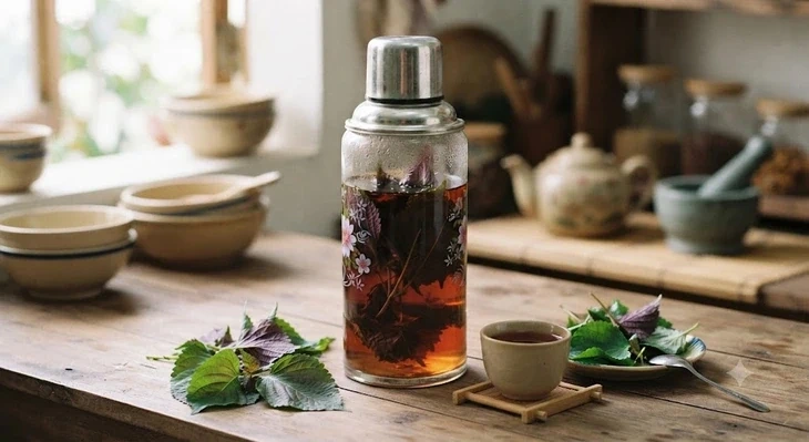 3 thời điểm uống nước lá tía tô an toàn và hiệu quả