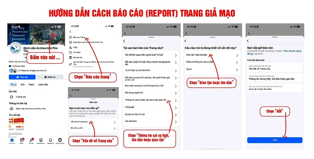 Cảnh báo lừa đảo giả mạo fanpage Bệnh viện Đa khoa tỉnh Phú Thọ để kêu gọi từ thiện