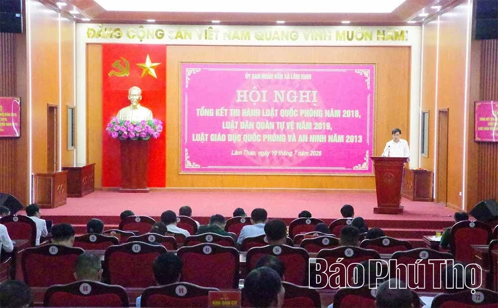 Lâm Thao tổng kết thi hành các luật về quốc phòng, dân quân tự vệ và giáo dục quốc phòng, an ninh