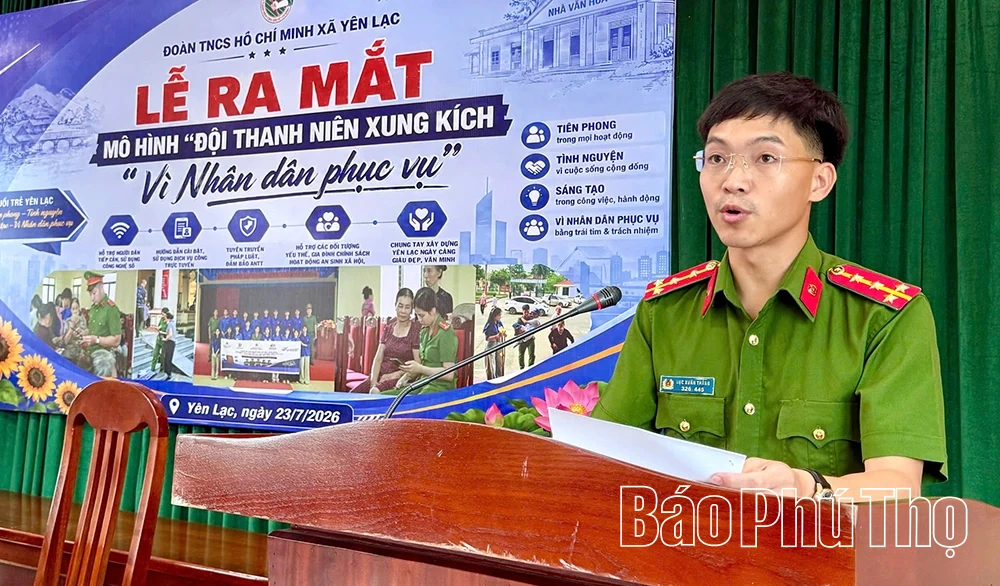 Ra mắt “Đội Thanh niên xung kích vì Nhân dân phục vụ” xã Yên Lạc