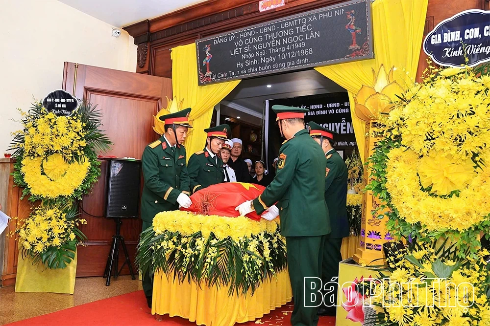 Đón nhận, truy điệu và an táng hài cốt Liệt sĩ Nguyễn Ngọc Lân sau gần 60 năm hy sinh