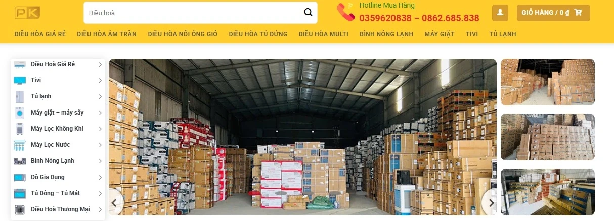 Điều hoà âm trần nối ống gió giá rẻ từ Điện máy Phúc Khánh