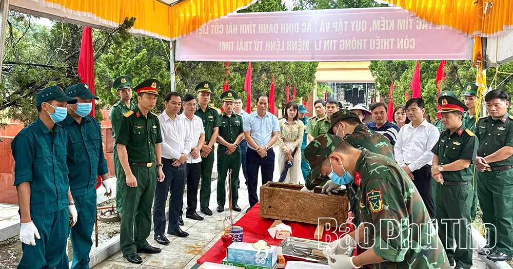 Xã Thái Hòa lấy mẫu ADN 6 hài cốt liệt sĩ chưa xác định danh tính