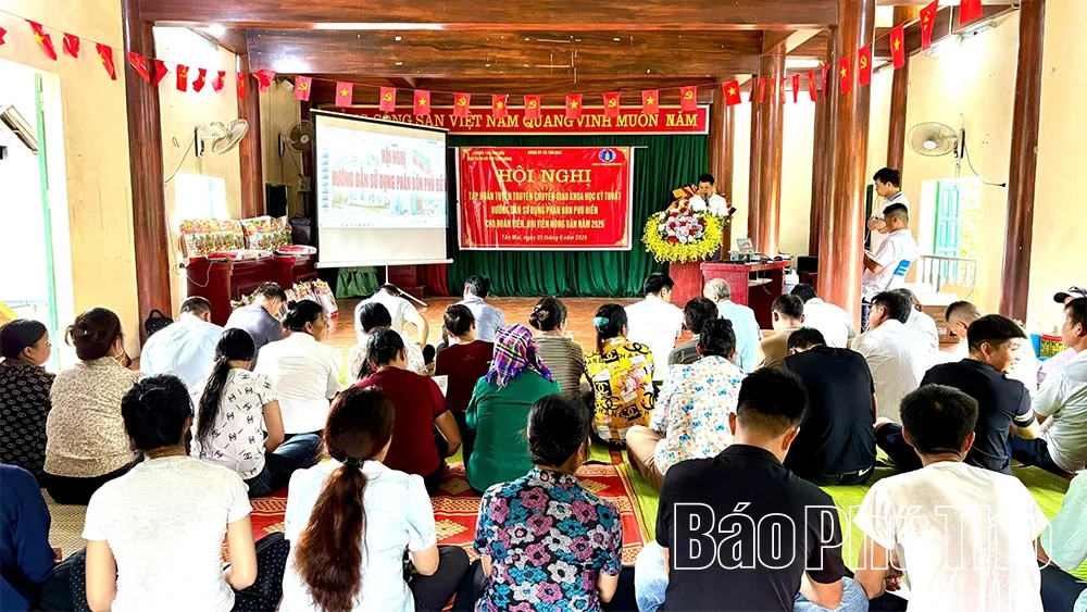 Tập huấn chuyển giao kỹ thuật sản xuất nông nghiệp an toàn cho nông dân xã Tân Mai