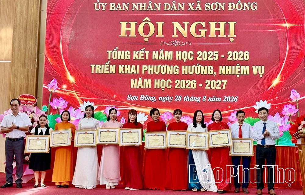 Xã Sơn Đông&nbsp;giảm từ 12 trường học xuống còn 3 trường sau sắp xếp các trường công lập