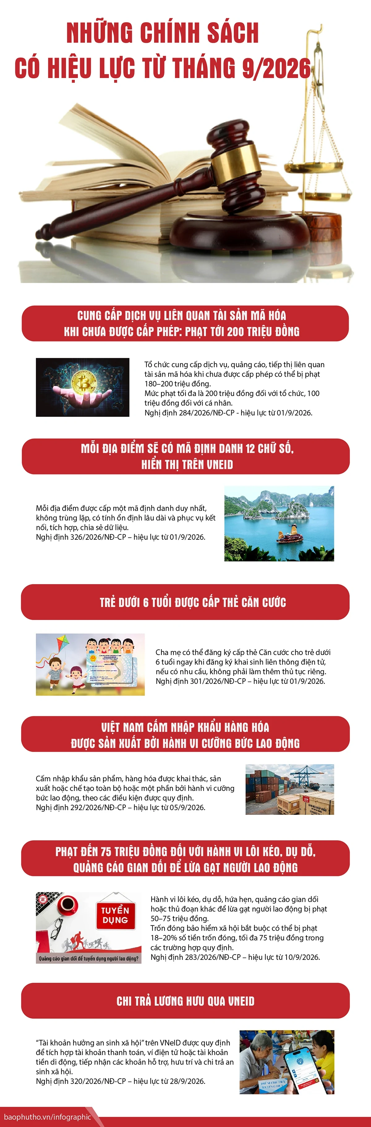 Những chính sách có hiệu lực từ tháng 9/2026