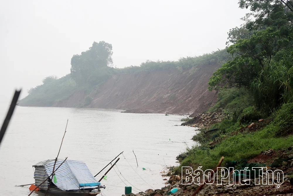 Sạt lở bờ sông Đà, ảnh hưởng trực tiếp tới sinh kế của người dân thôn Vũ xã Yên Sơn