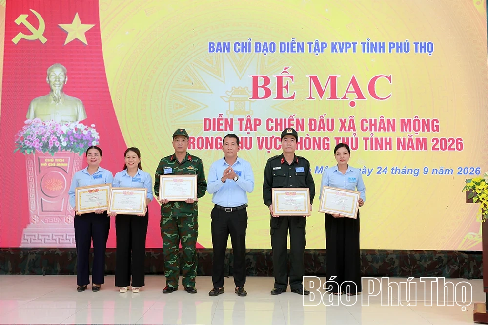 Xã Chân Mộng tổ chức diễn tập chiến đấu trong khu vực phòng thủ tỉnh năm 2026