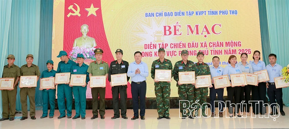 Xã Chân Mộng tổ chức diễn tập chiến đấu trong khu vực phòng thủ tỉnh năm 2026