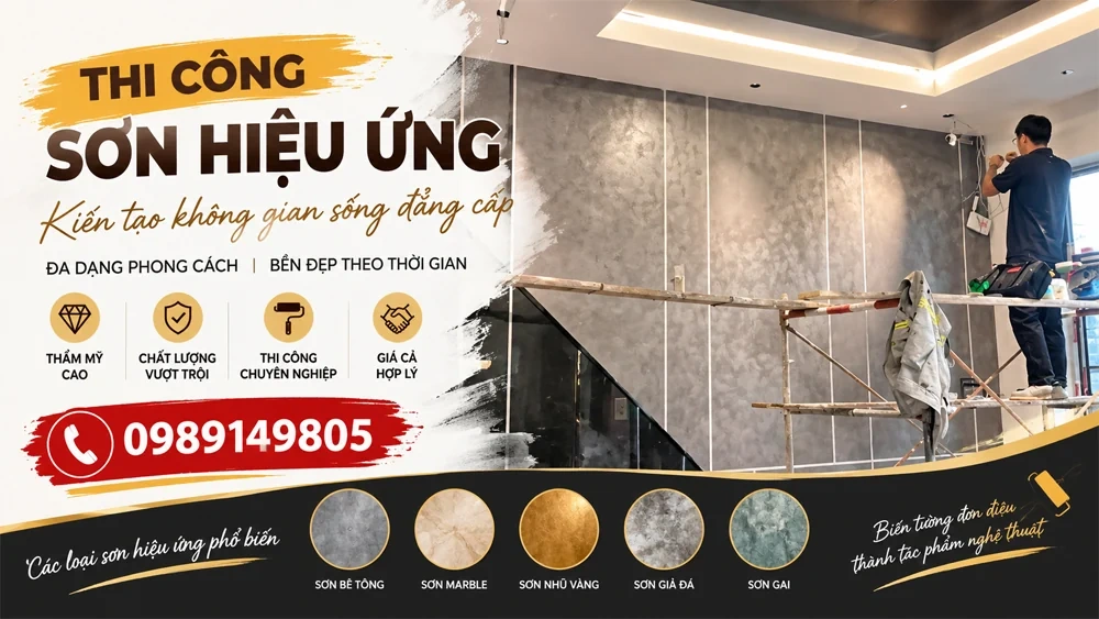 Thi công sơn hiệu ứng: Quy trình, kỹ thuật và xu hướng mới nhất