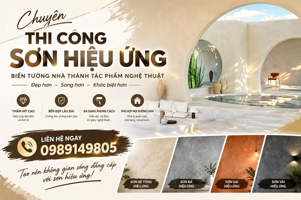 Thi công sơn hiệu ứng: Quy trình, kỹ thuật và xu hướng mới nhất