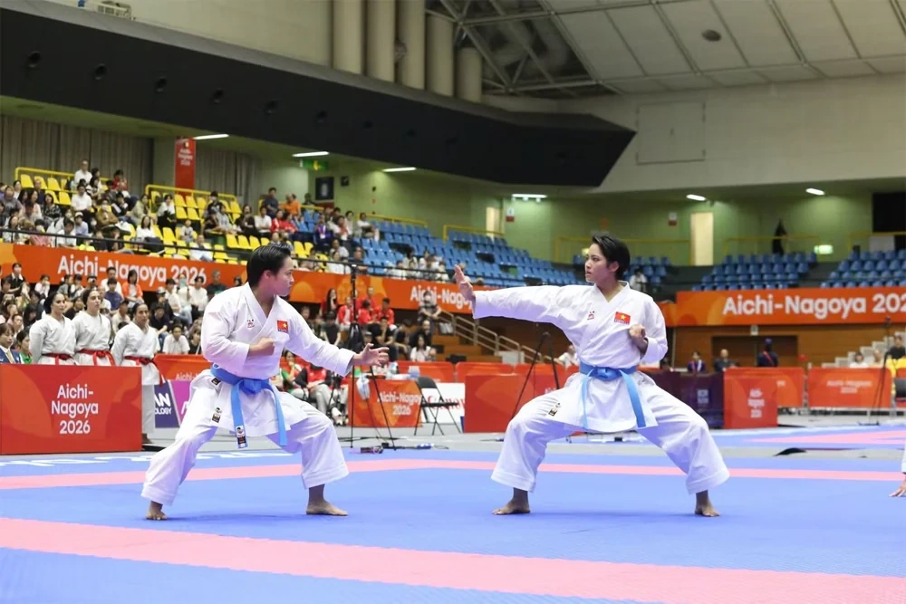Đội tuyển kata nữ Việt Nam bảo vệ thành công Huy chương Vàng Á vận hội