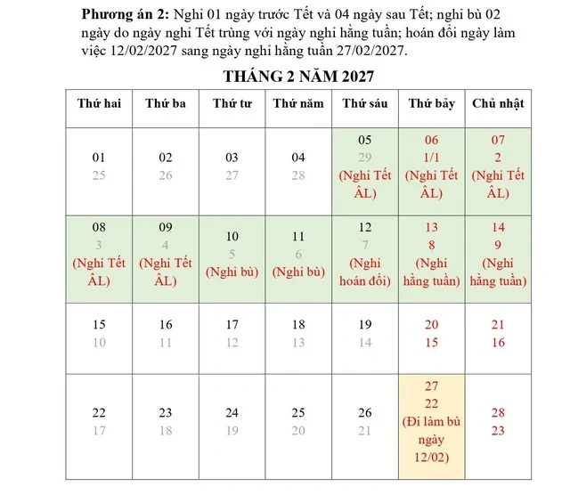 Lịch nghỉ Tết nguyên đán Đinh Mùi, nghỉ lễ Quốc khánh 2027