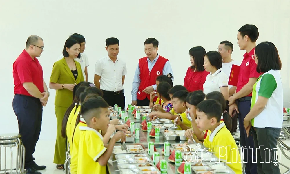 Hỗ trợ bữa ăn dinh dưỡng cho học sinh Trường Phổ thông dân tộc bán trú tiểu học Thu Cúc