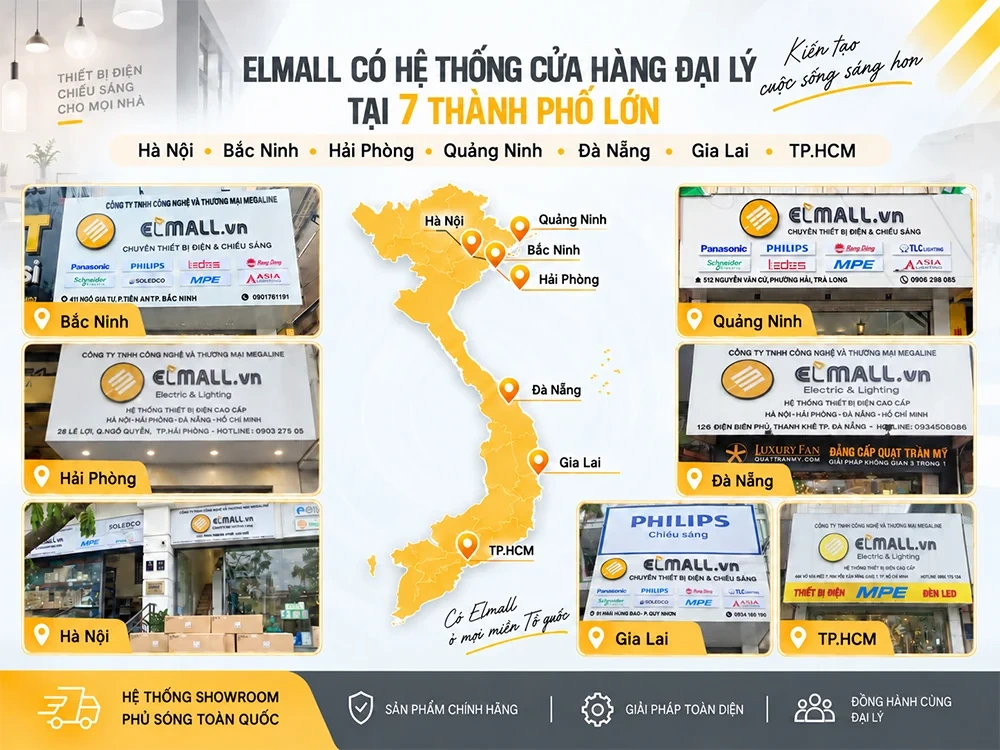 Elmall - Đơn vị cung cấp đèn LED Rạng Đông chính hãng, đồng hành cùng các công trình trên toàn quốc