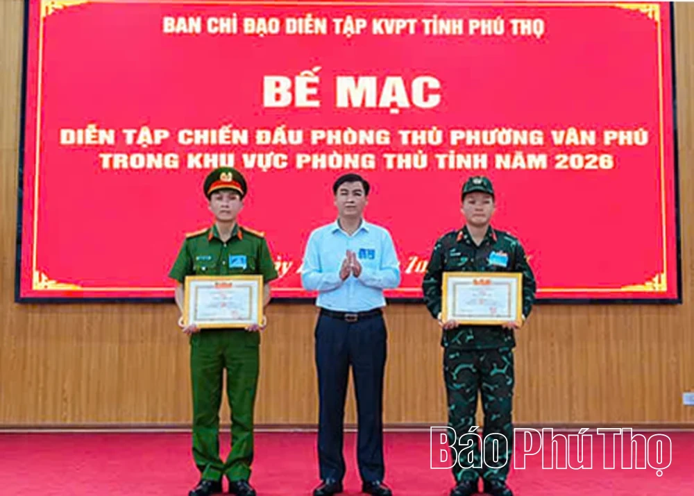 Phường Vân Phú diễn tập chiến đấu phòng thủ năm 2026