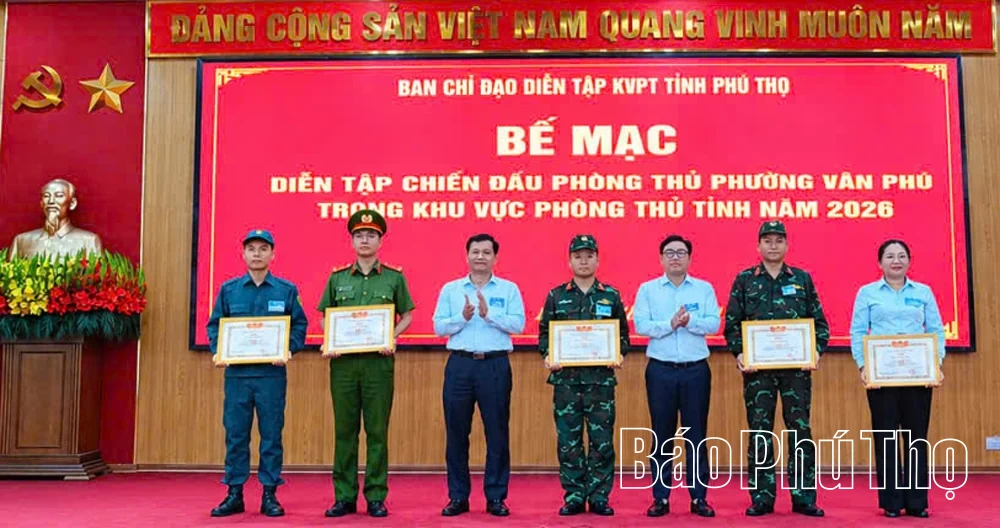 Phường Vân Phú diễn tập chiến đấu phòng thủ năm 2026