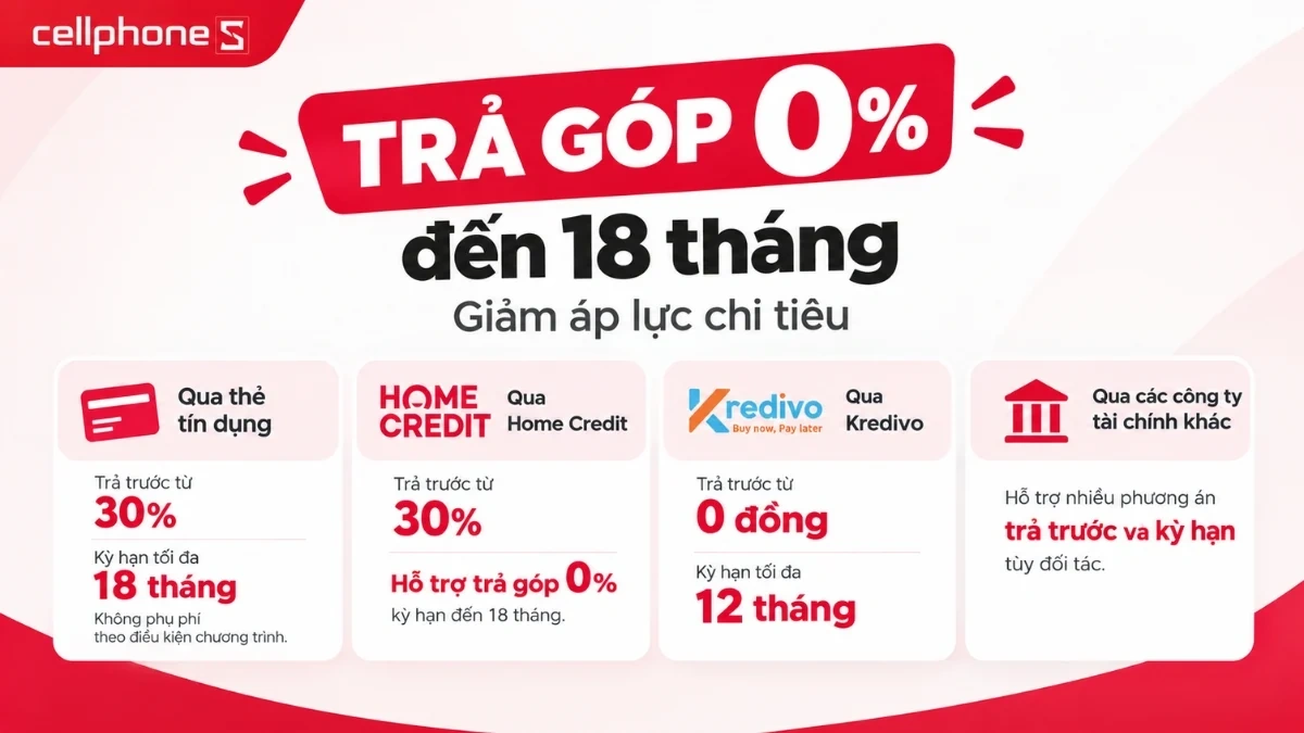 Mừng lễ 20/10 - CellphoneS giảm giá iPhone 18 đến 5 triệu, trả góp 0% 18 tháng