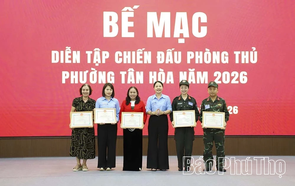 Phường Tân Hòa diễn tập chiến đấu phòng thủ năm 2026