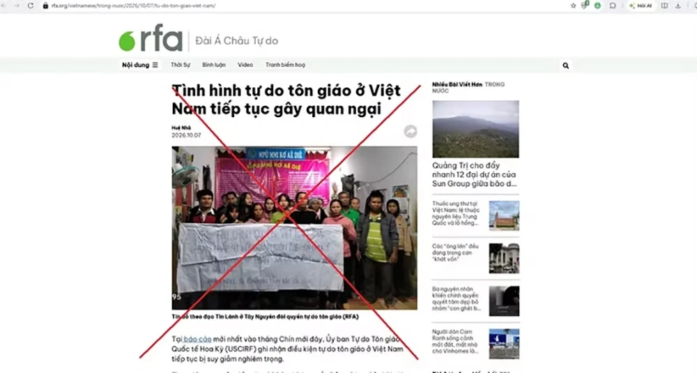 Lại đánh tráo bản chất, quy kết sai trái về tự do tôn giáo