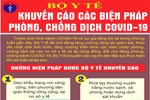 Bộ Y tế khuyến cáo các biện pháp phòng, chống dịch COVID-19