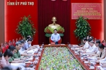 Bộ trưởng Bộ Công an Lương Tam Quang làm việc với Ban Thường vụ Tỉnh ủy Phú Thọ, Vĩnh Phúc, Hòa Bình