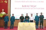 Phường Vân Phú khai mạc huấn luyện dân quân năm 2026