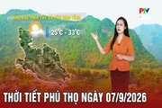 Dự báo thời tiết tỉnh Phú Thọ ngày 07/9/2026