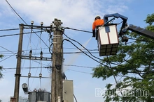 Điện lực Phú An tăng cường vệ sinh sứ, bảo dưỡng trạm biến áp bằng công nghệ hotline