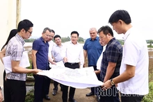 Phó Chủ tịch UBND tỉnh Vũ Việt Văn kiểm tra thực địa vị trí nghiên cứu quy hoạch điểm đổ chất thải rắn xây dựng và bùn thải