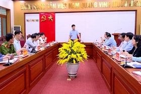 Đánh giá tiến độ công tác chuẩn bị tổ chức lễ kỷ niệm 120 năm thị xã Phú Thọ