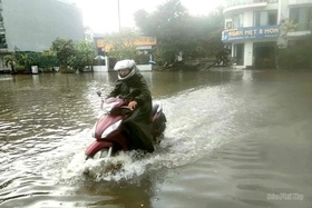 Mưa lớn gây ngập úng cục bộ tại thành phố Việt Trì