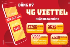 Gói cước 4G Viettel 1 ngày 1 tháng 1 năm khuyến mãi data cực khủng