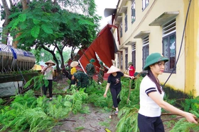 Các trường học ở Phú Thọ tập trung khắc phục hậu quả bão số 3