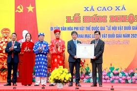 Lễ đón nhận Di sản văn hoá phi vật thể Quốc gia “Lễ hội vật đuổi giải Đình Vĩnh Mộ”