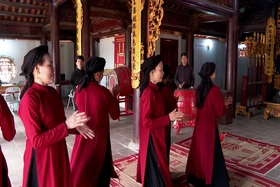 Các phường Xoan tích cực luyện tập phục vụ Giổ Tổ Hùng Vương 2025