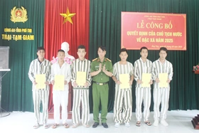 Trại tạm giam, Công an tỉnh công bố Quyết định đặc xá cho 11 phạm nhân